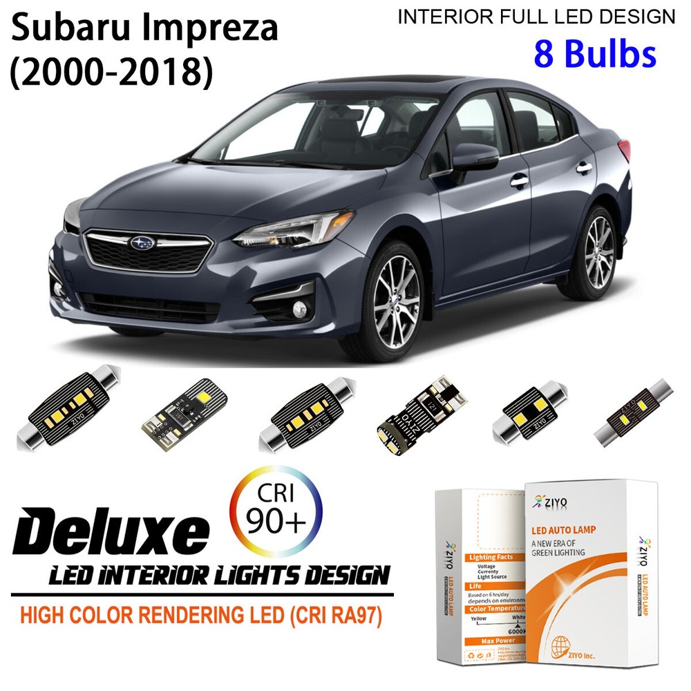 LED Interior Light Kit for Subaru Impreza 2000-2018 White Light Bulbs Upgrade