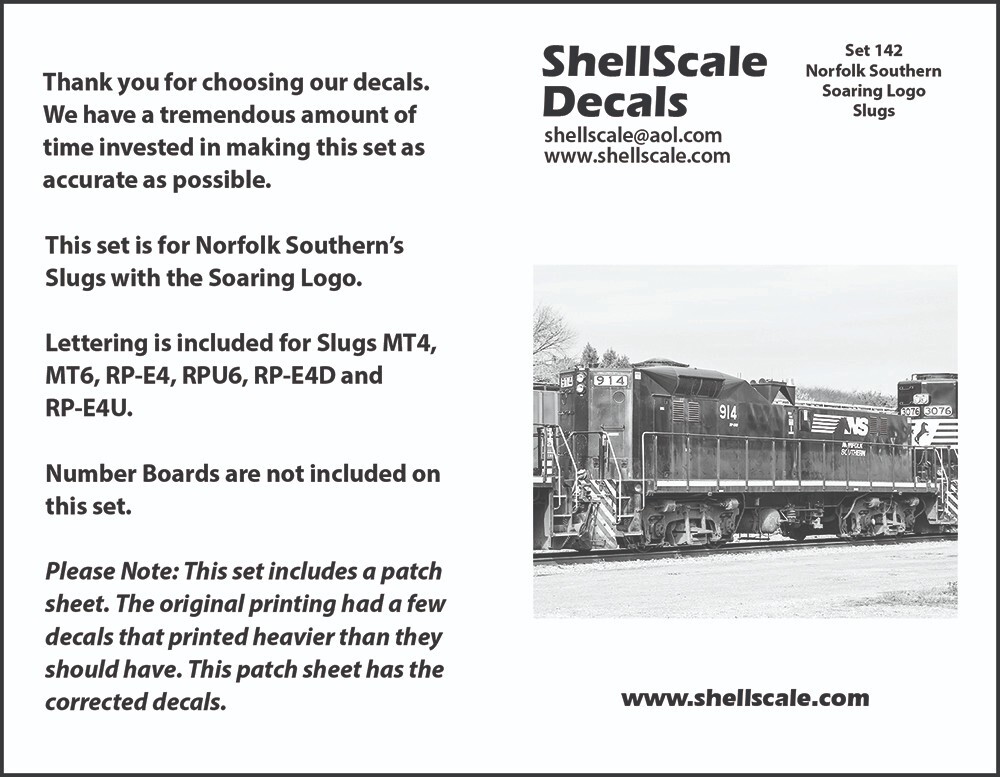 HO142 - Norfolk Southern Soaring Logo Slug DECALS - ShellScale Decals