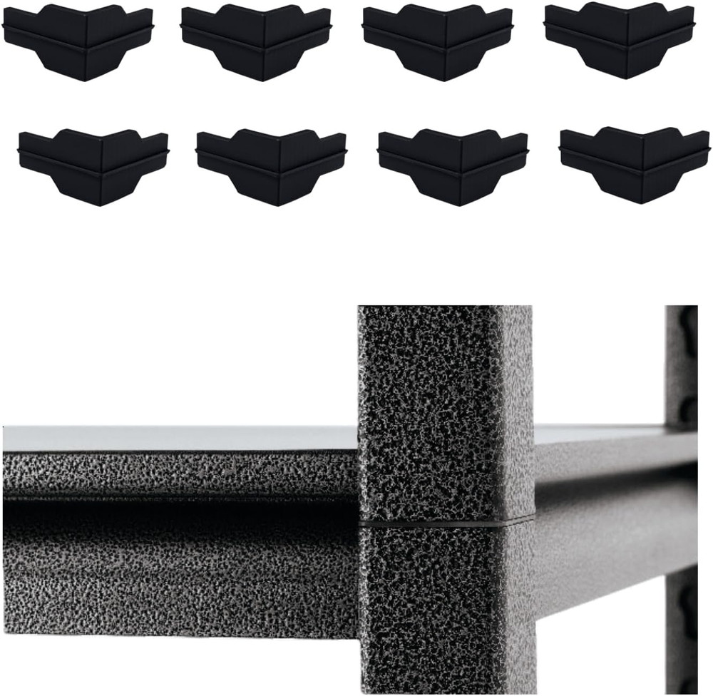 Whalen Post Insert Corner Connectors for Shelving – 8 Pack Black, 90° Angle