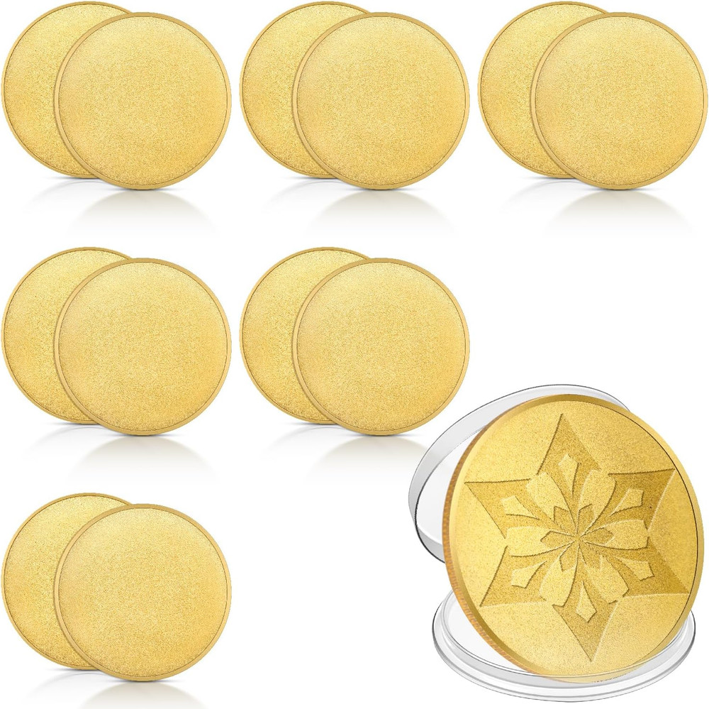 12 Pcs Blank Challenge Coin for Laser Engravable Pattern, 40 Mm Engraving Blanks
