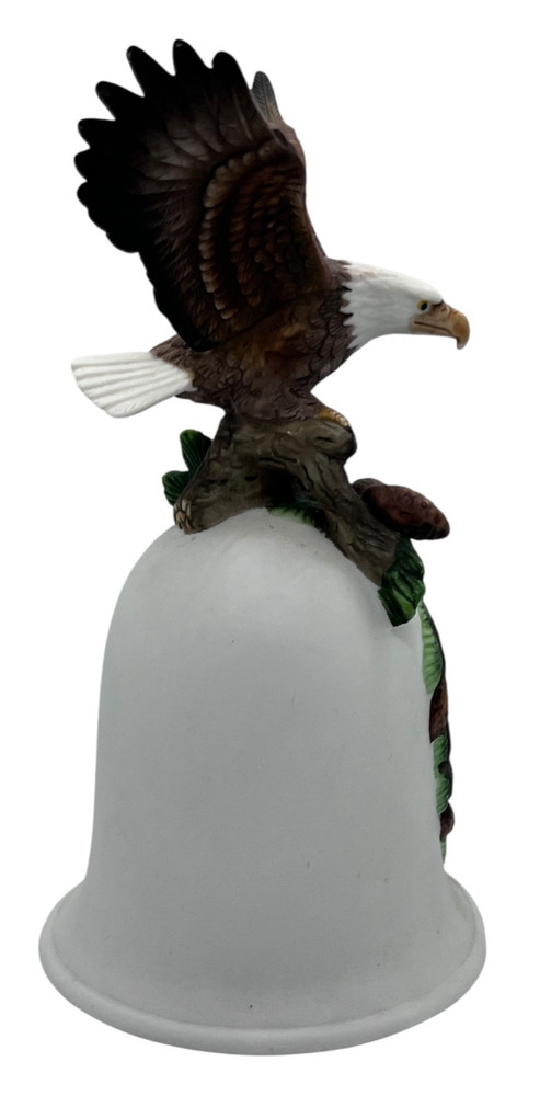 Vintage Ceramic Bell with Bald Eagle Wings Spread 6" Tall Great Gift Idea