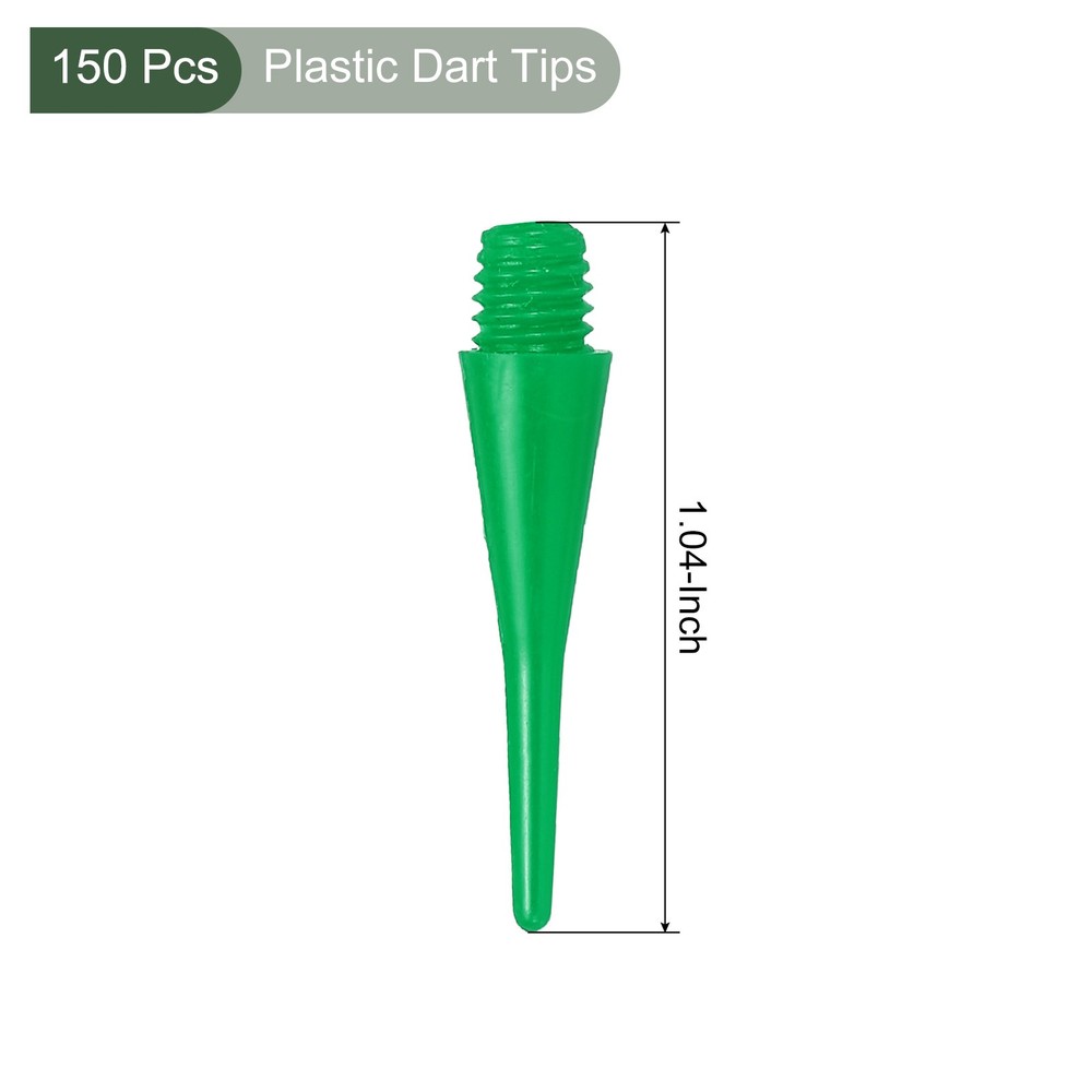 150Pcs Plastic Dart Tips,Game 2BA Thread Soft Darts Tips Replacements Green