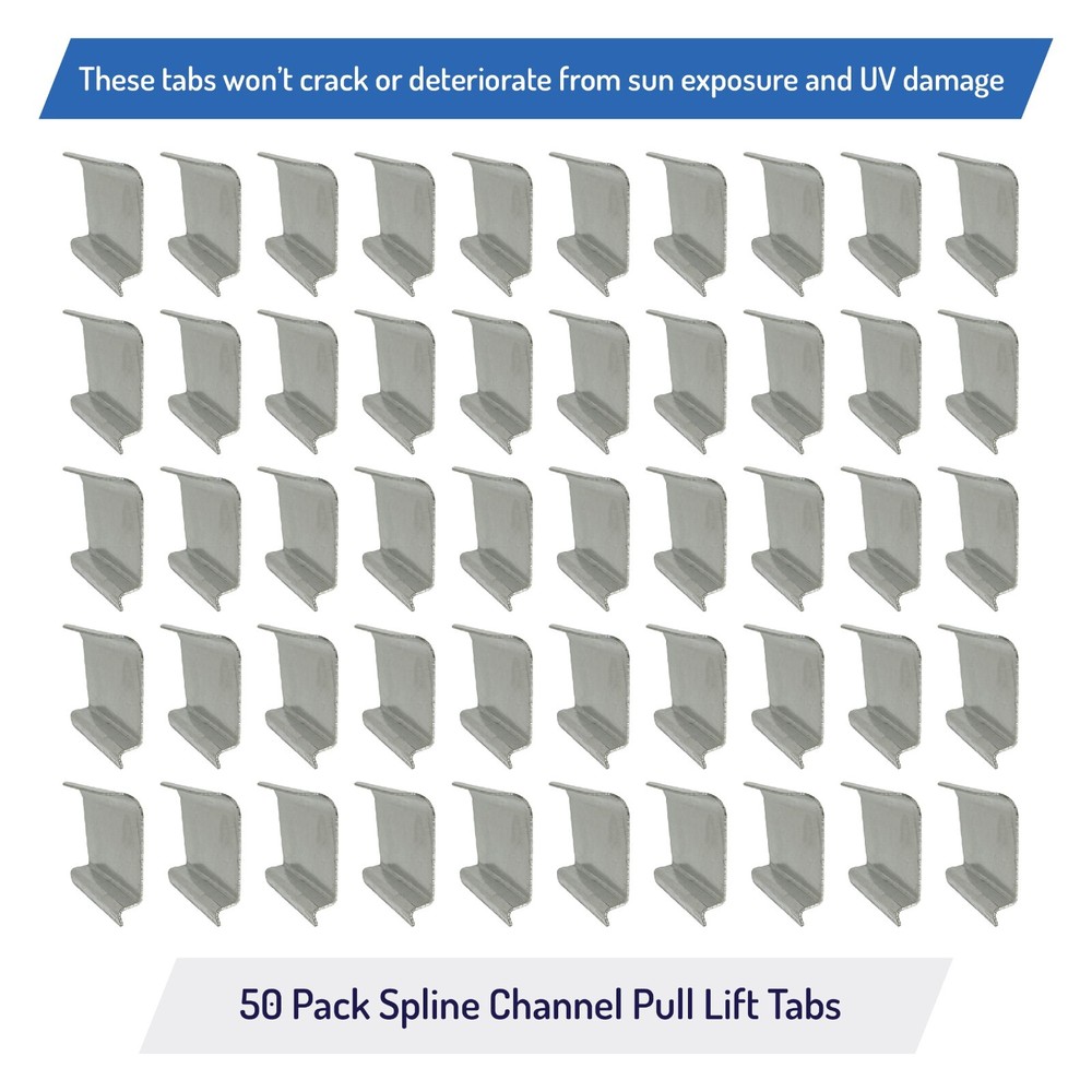 Aluminum Window Screen Spline Channel Pull Lift Tabs - 50 pack