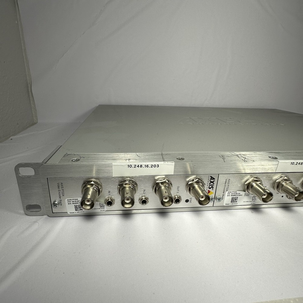 Axis 291–1U 19" Video Rack Complete w/ THREE Q7406 Video Encoder Blades