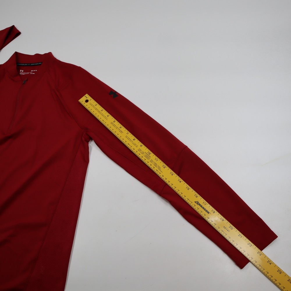 Under Armour Men’s Medium M 1/4 Zip Tech Pullover Golf Red Fitted 1306430