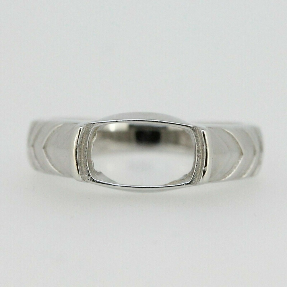 Sterling Silver Semi Mount Ring Setting Oval OV 11x9mm Cabochon