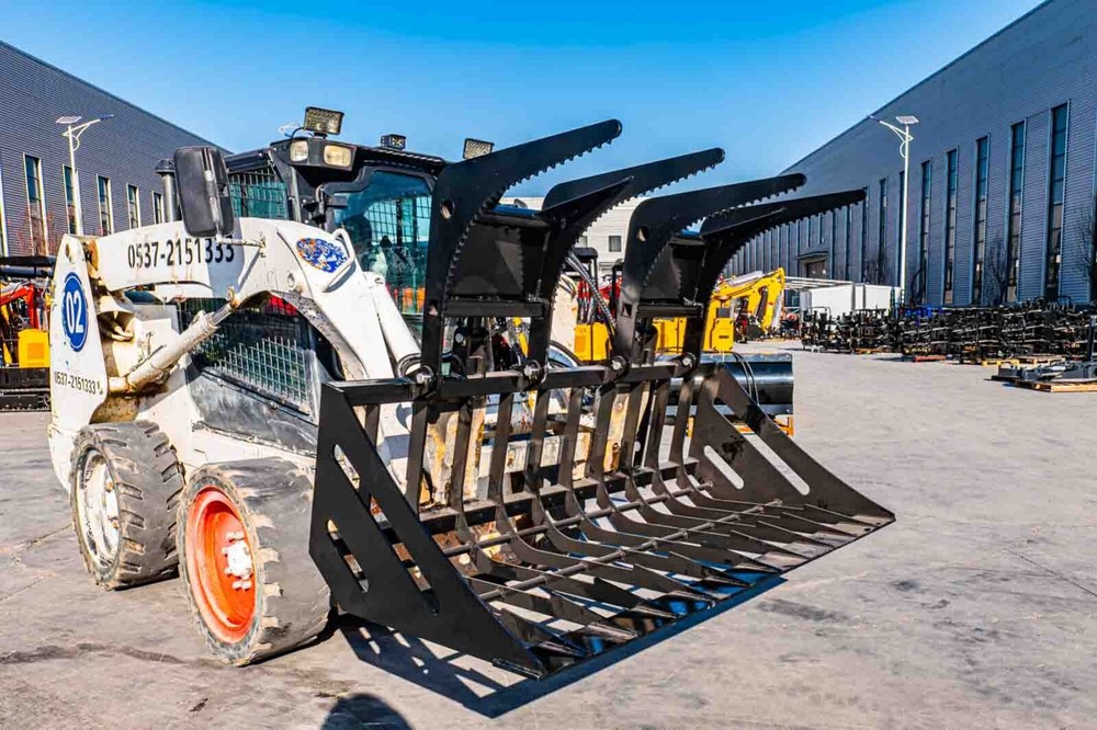 72" Rake Root Clam Grapple with Teeth Attachment Bobcat Skid Steer