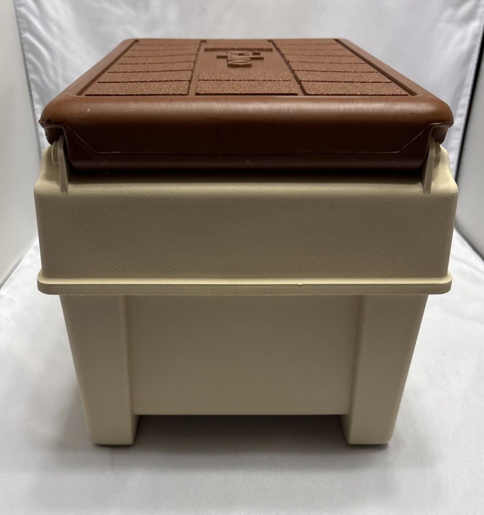 Vintage Little Kool Rest IGLOO Car Console Cooler Brown Tan Ice Chest 1983 NOS