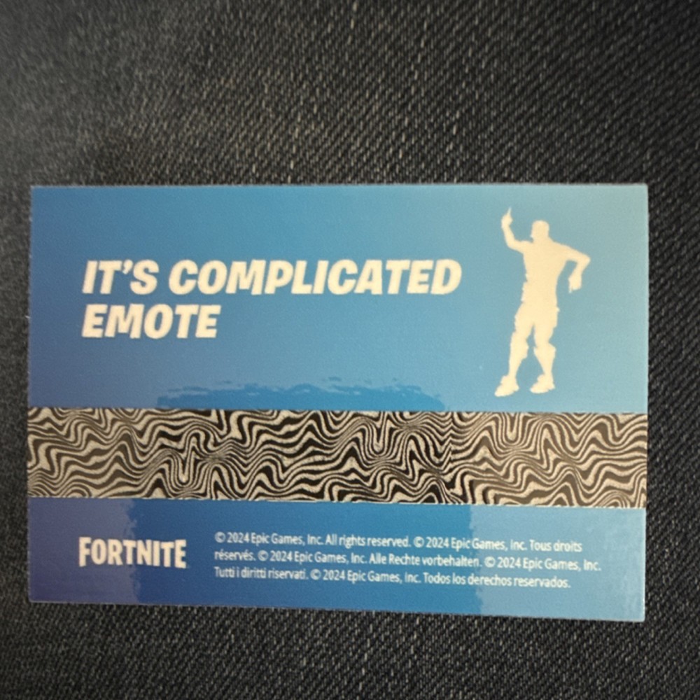 Fortnite It's Complicated Unscratched Emote Code - Xbox PlayStation Switch