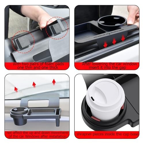 Car Window Organizer- Multi-Function Clip-On Cup Holder & SD-1519(1 pack)