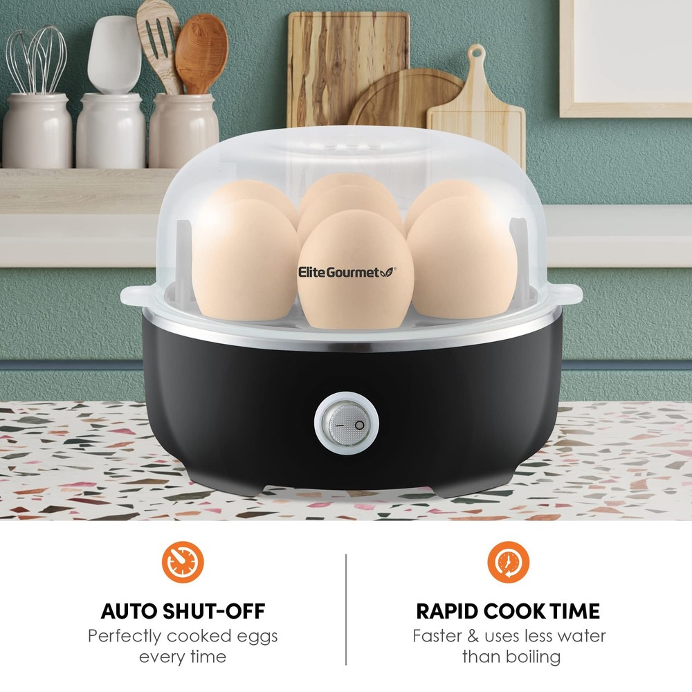 EGC115B Easy Egg Cooker Electric 7-Egg Capacity Soft Medium Hard-Boiled Egg...