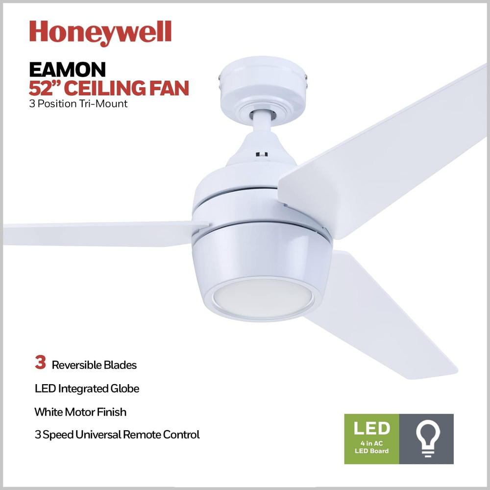 Ceiling Fans Eamon Modern 52 Inch Ceiling Fan with Light, Remote Control Fan, LE