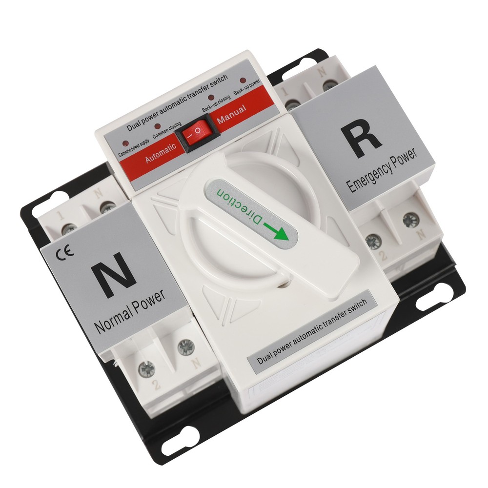 White Dual Power Automatic Transfer Switch Mini Switches Toggle Controller