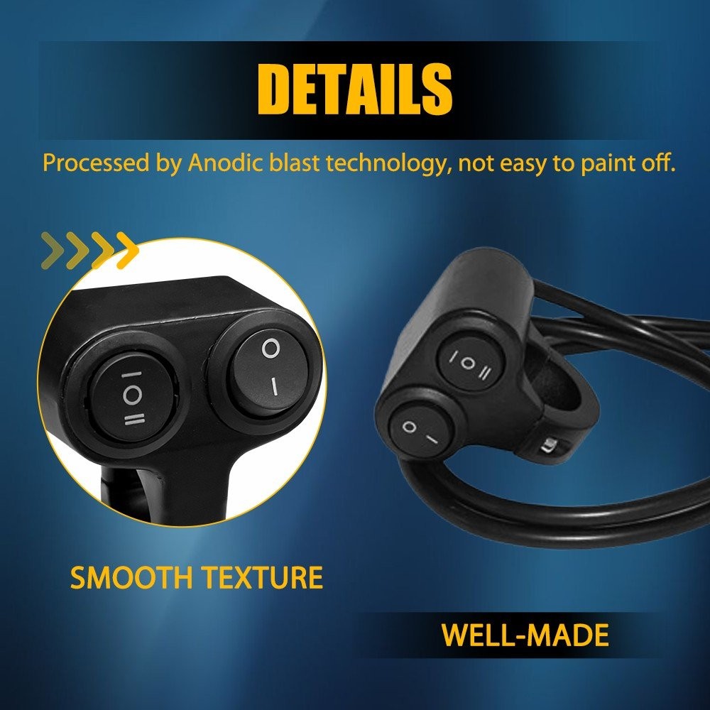 7/8" Handlebar Switch Motorcycle Light Switch Aluminum For Motorcycle ATV UTV