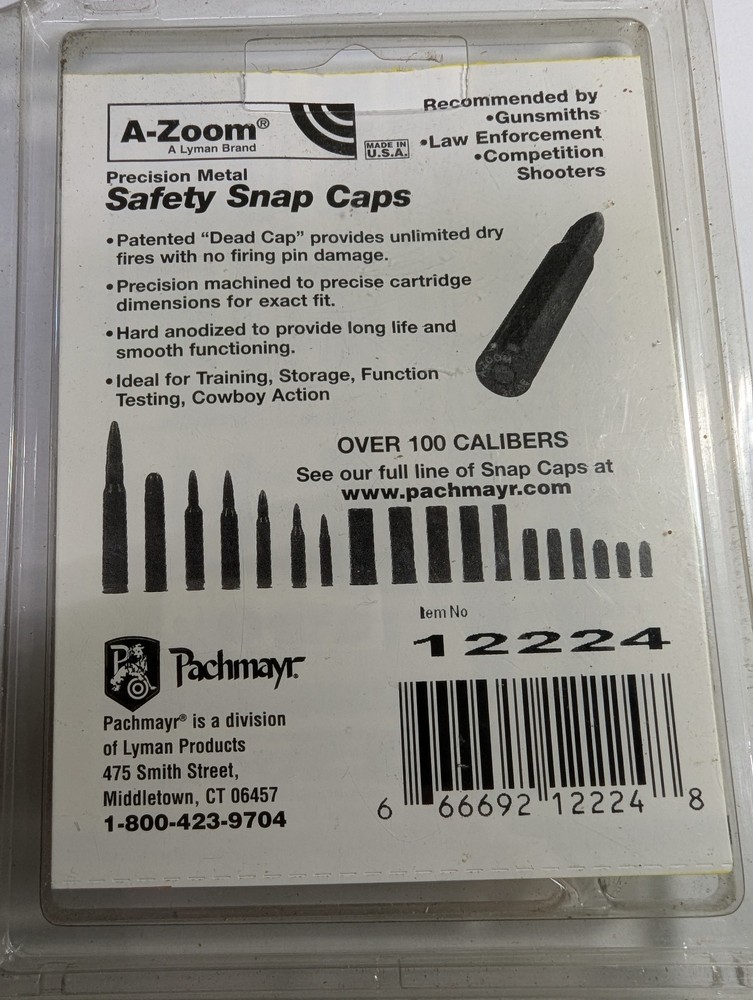 A-Zoom 270 Win. Precision Metal Snap Caps