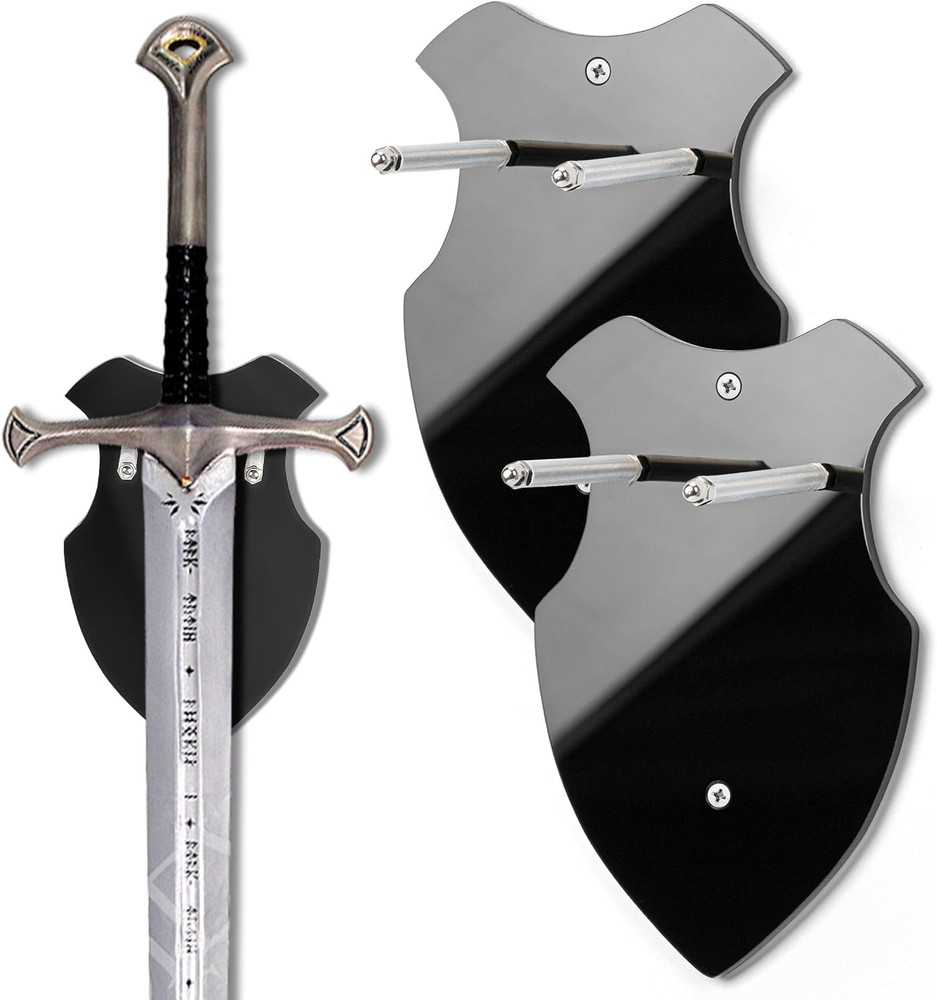 2Pcs Wall Mounted Sword Rack Single Vertical General for Sabre Axe Anime Stand V