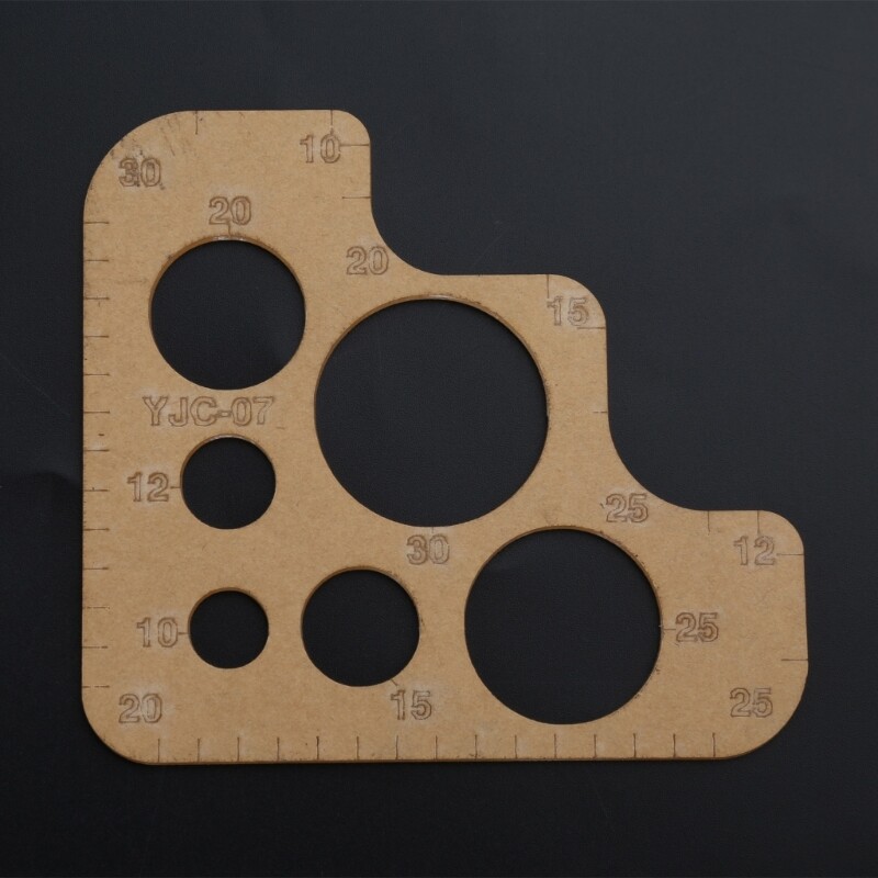 Acrylic Leatherworking Ruler with and Rounded Corners