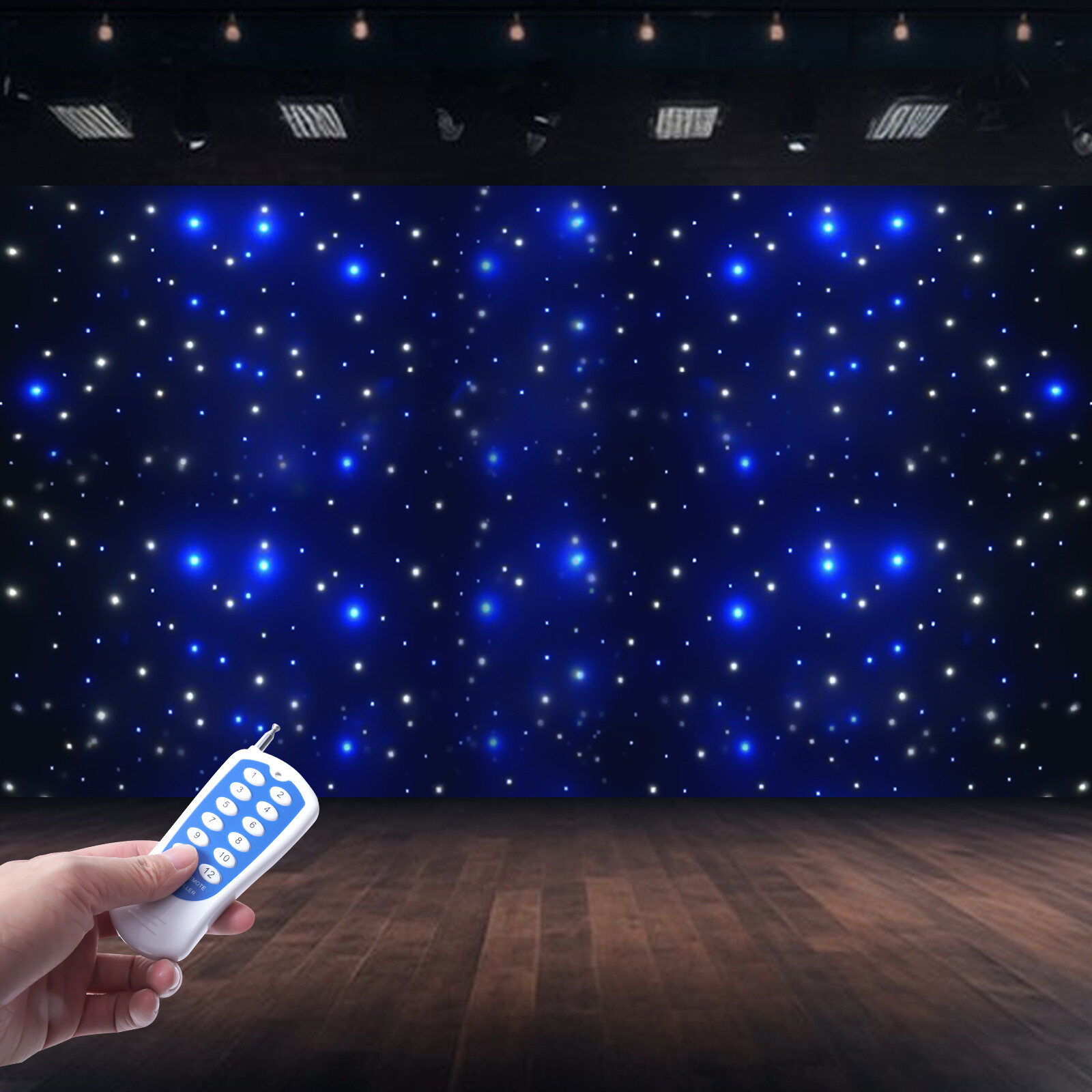 LED Star Stage Backdrop - 20x10FT LED Star Curtain Background Starry Sky DMX512