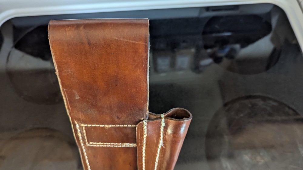 Custom Leather Shovel Digger Or Knife Belt Loop And Small Pin Pointer Holder