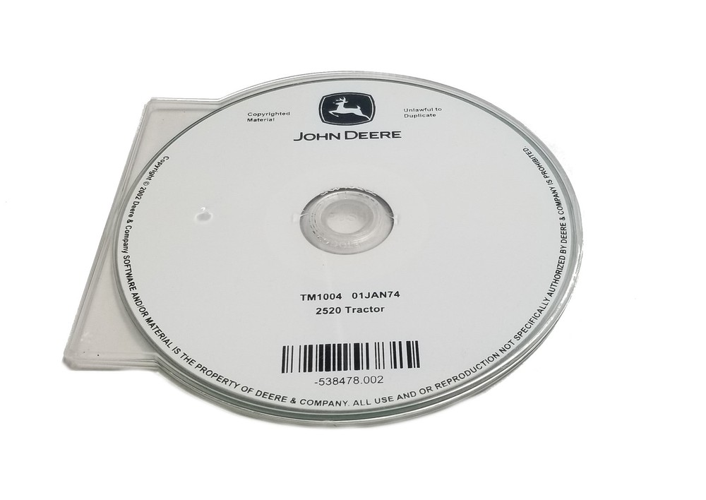 John Deere 2520 Tractor Technical CD Manual - TM1004CD