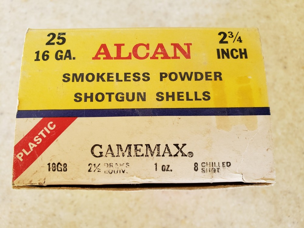 Vintage Alcan Shotshell 16 Ga Box Empty USA