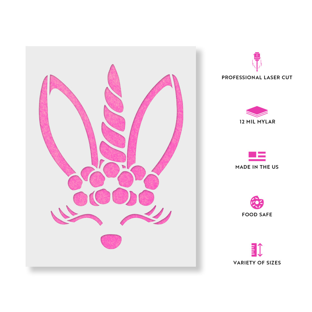 Easter Unicorn Stencil - Durable & Reusable Mylar Stencils