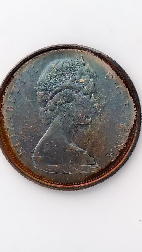 1967 Canada 50 Cent Silver, .800 Silver, Outstanding Toning