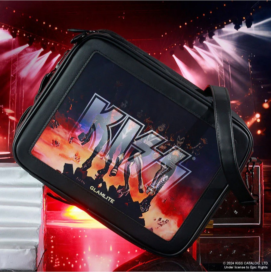 KISS x Glamlite Large Lenticular Makeup Bag BNIP! 💋 Paul Stanley Gene Simmons