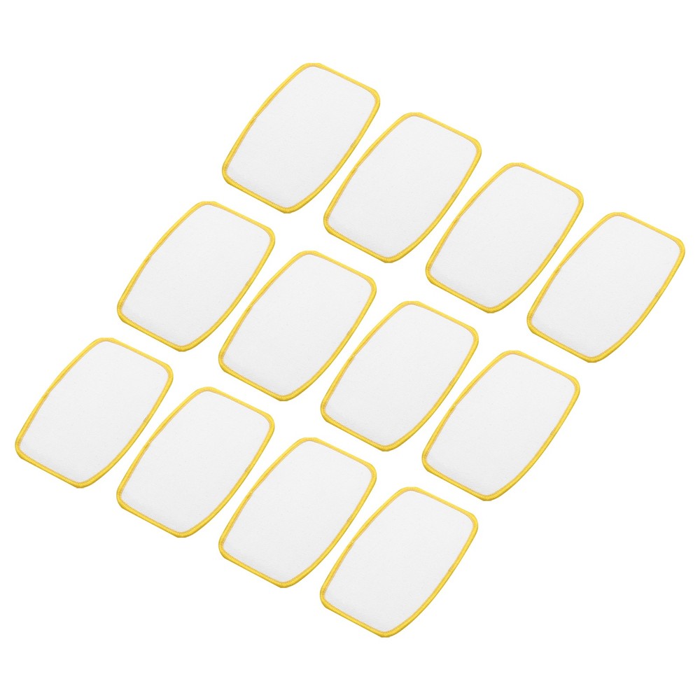 15pcs Sublimation Patch Blank Oval Rectangle White with Yellow Border
