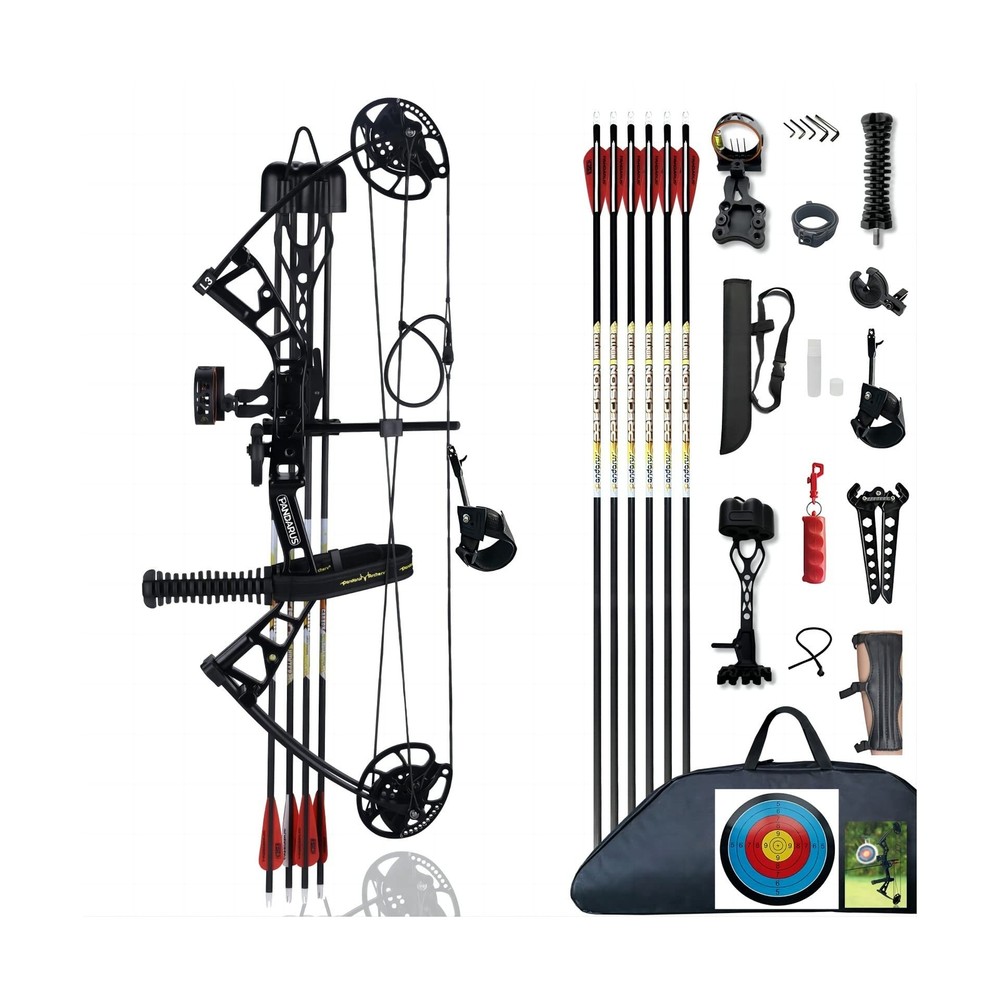 Compound Bow Set 10-40lbs for Pull Child Right Hand Lightweight Design Bow Ad...