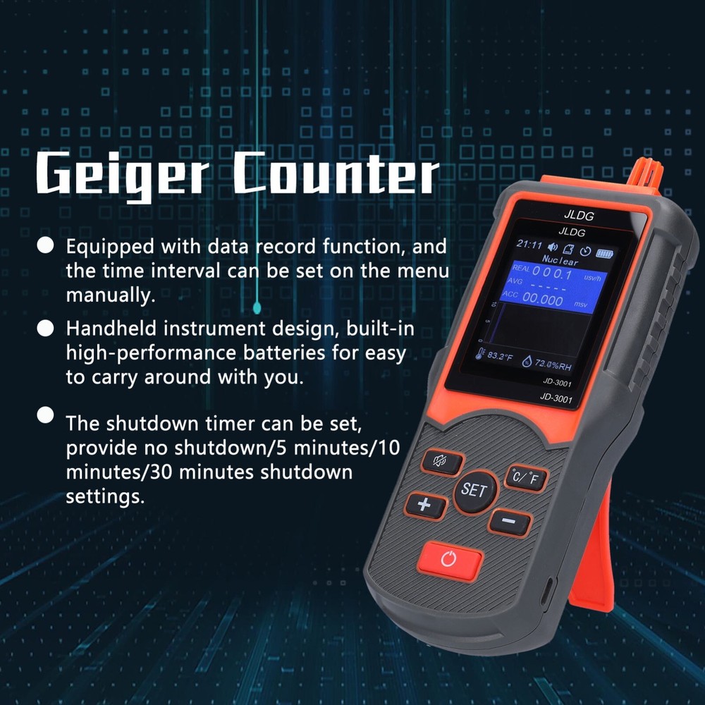 Geiger Counter and Electromagnetic Radiation Detector with Data Export Function