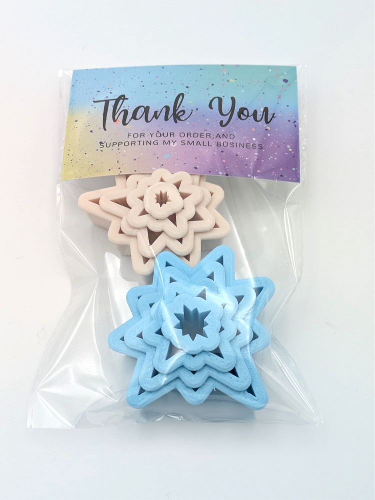 Kaboom Star Clay Cutter Shape Set~Polymer Crafting Tool~Semi Stackable Outline