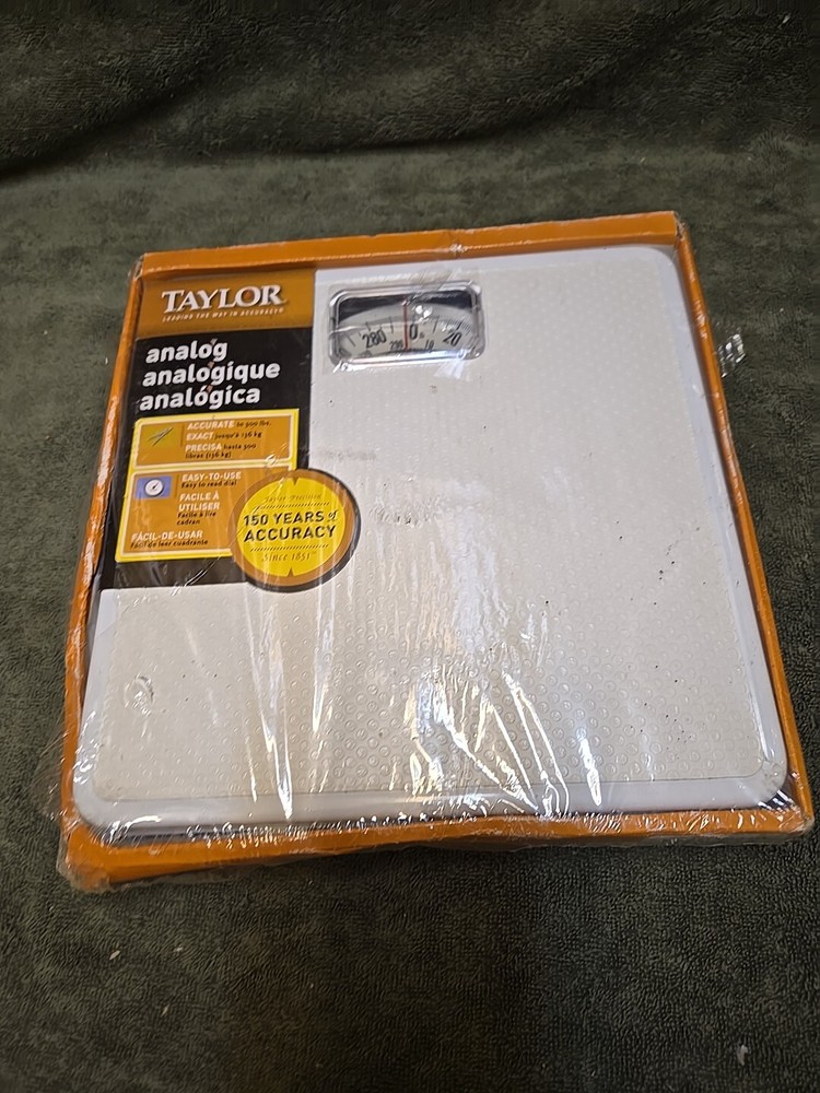 Taylor Scale Basic Analog 300 Pounds Capacity Solid Steel Base White
