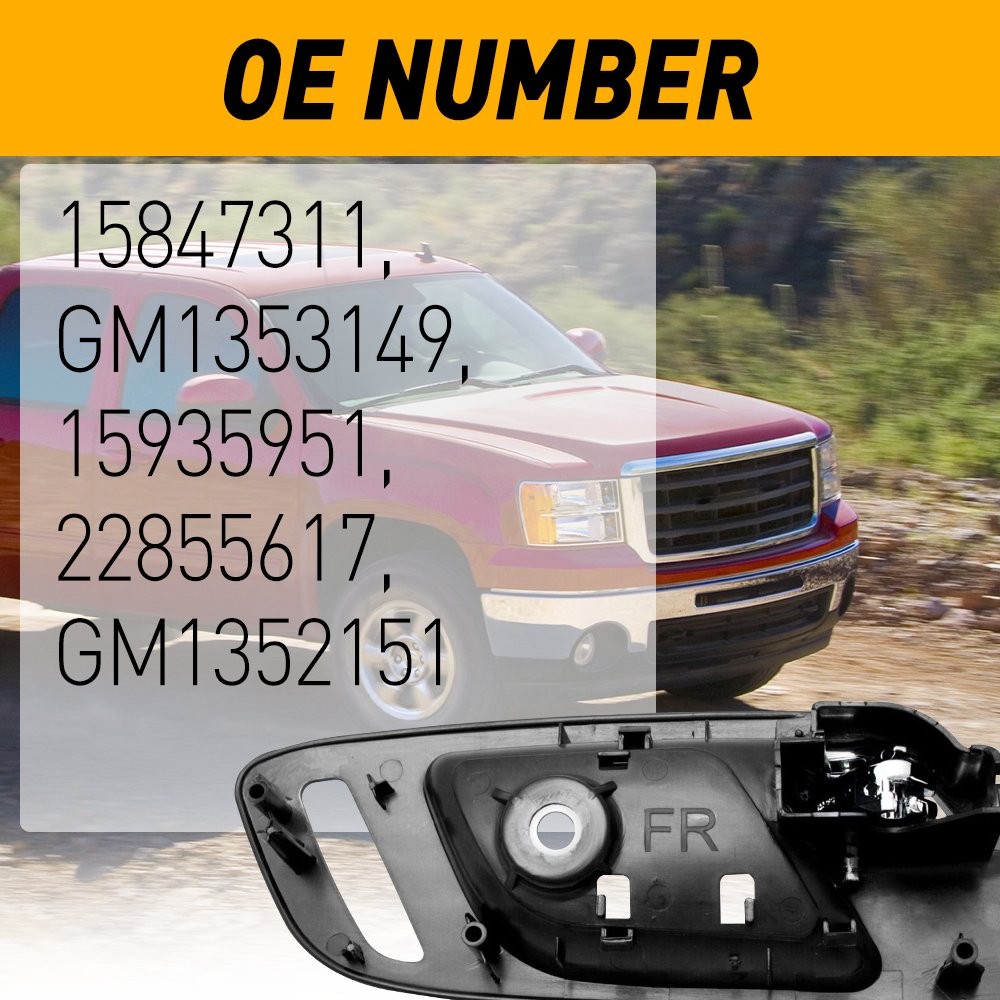 2PCS Front Interior Door Handle & Left Right Side For 2007-2013 Silverado GMC