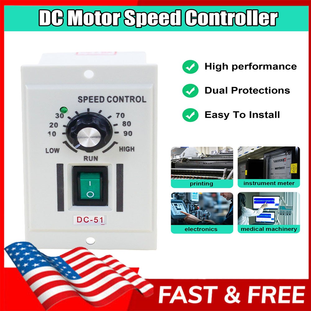 AC 110V DC 0-90V Motor Speed Controller with Adjustable Knob