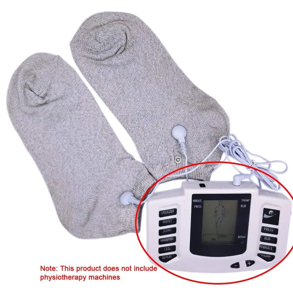 SILVER CONDUCTIVE ELECTRODE ANKLE SOCKS FOR TENS MASSAGE DIGITAL MASSAGE MACHINE