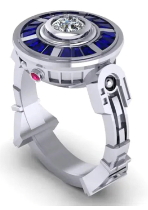 ROBOT UFO METAL BIKER RING BRX060 mens jewelry space robots new costume woman