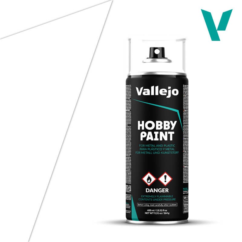 Vallejo Basic White Primer Spray 400ml VLJ28010