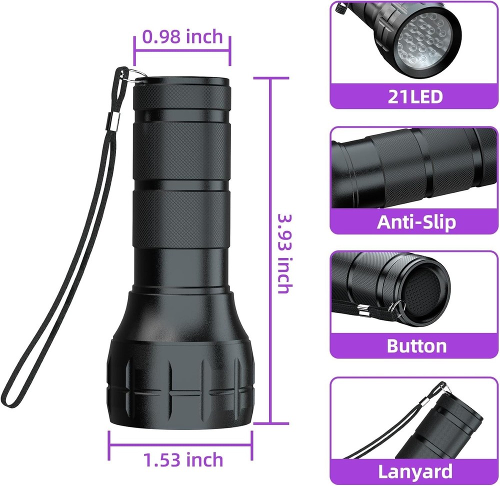 Versatile UV Leak Detection Tool for AC & More with Protective Eyewear Included