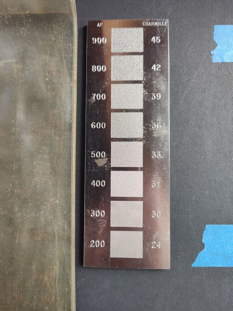 CHARMILLES SURFACE Roughness COMPARATOR MACHINIST TOOLING & orig. plastic pouch