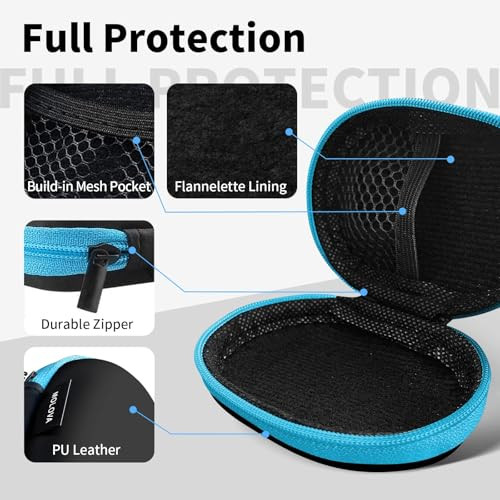 for Earbuds Carrying Case,【2Pack, Red+Blue】 Small Oval Storage Cases,