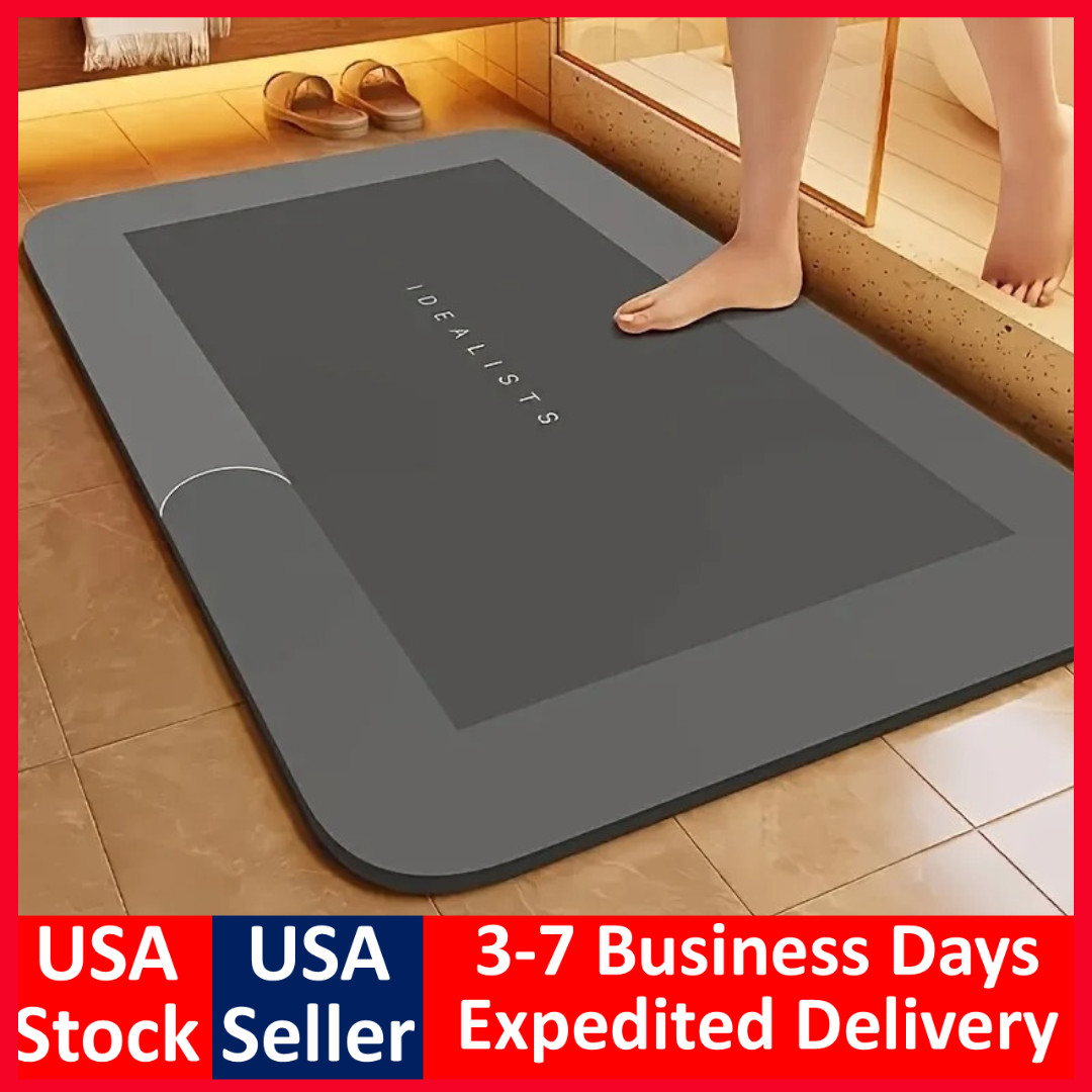SUPER Water Absorbent Bath Mat Non-Slip Quick Dry Bathroom Shower Rug 24"/32"