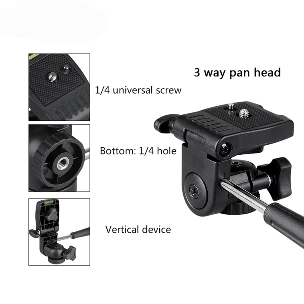 Mini Desktop Tripod Kit with 3-Way Panoramic Head for DSLR Camera Smartphone