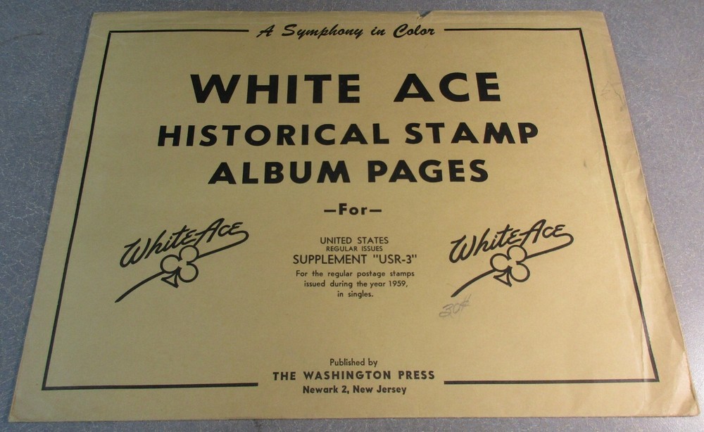 WHITEACE USR-3 HISTORICAL STAMP ALBUM PAGES STAMPS RELEASED 1959 W/FREE SHP.