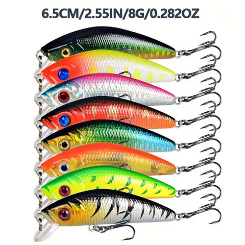 56pcs/set Lot Mixed Bionic Fishing Lures Minnow Hard Artificial Bait Crankbait