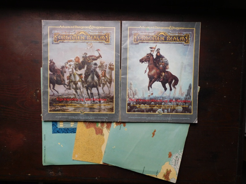 DUNGEON & DRAGONS FORGOTTEN REALMS CYCLOPDEDIA, DM'S SOURCEBOOK & MAPS