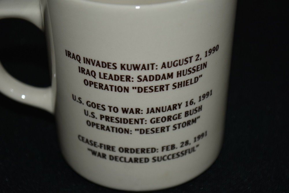 OPERATION DESERT SHIELD STORM facts COFFEE CUP - MUG EUC