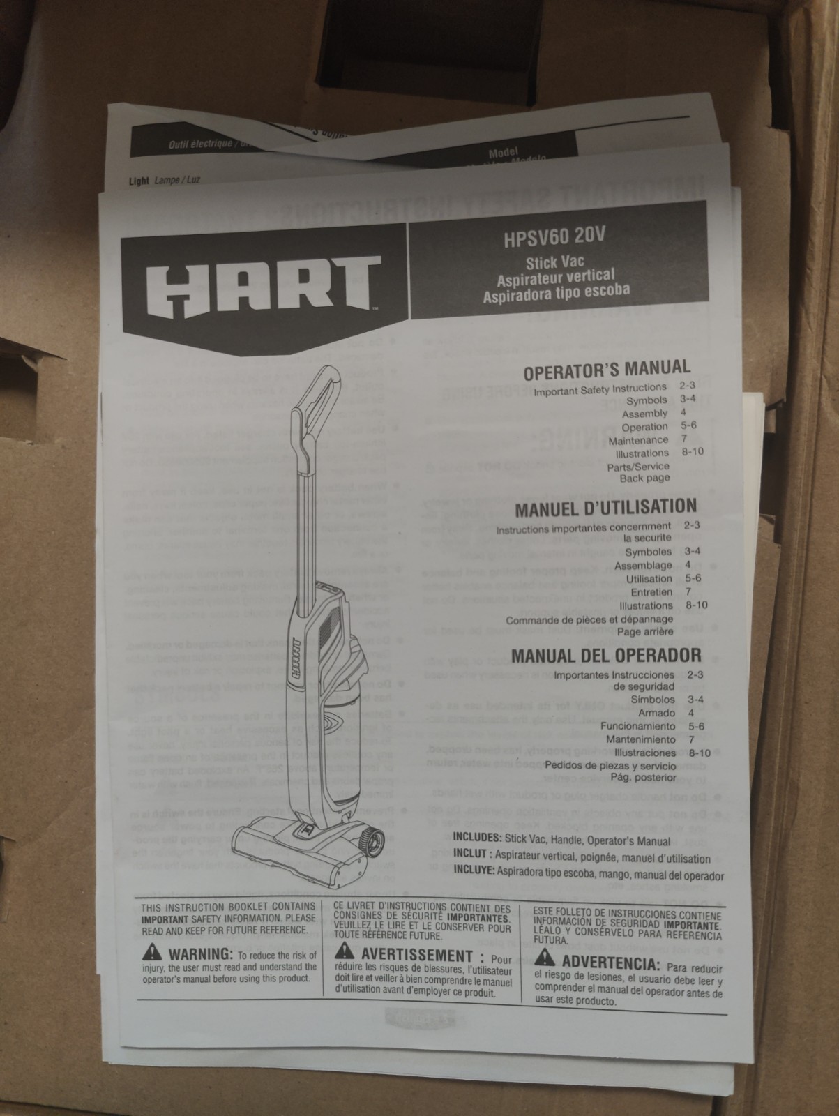 HART HPSV60 20Volt High Capacity Cordless Stick Vacuum (Tool Only) New !!!