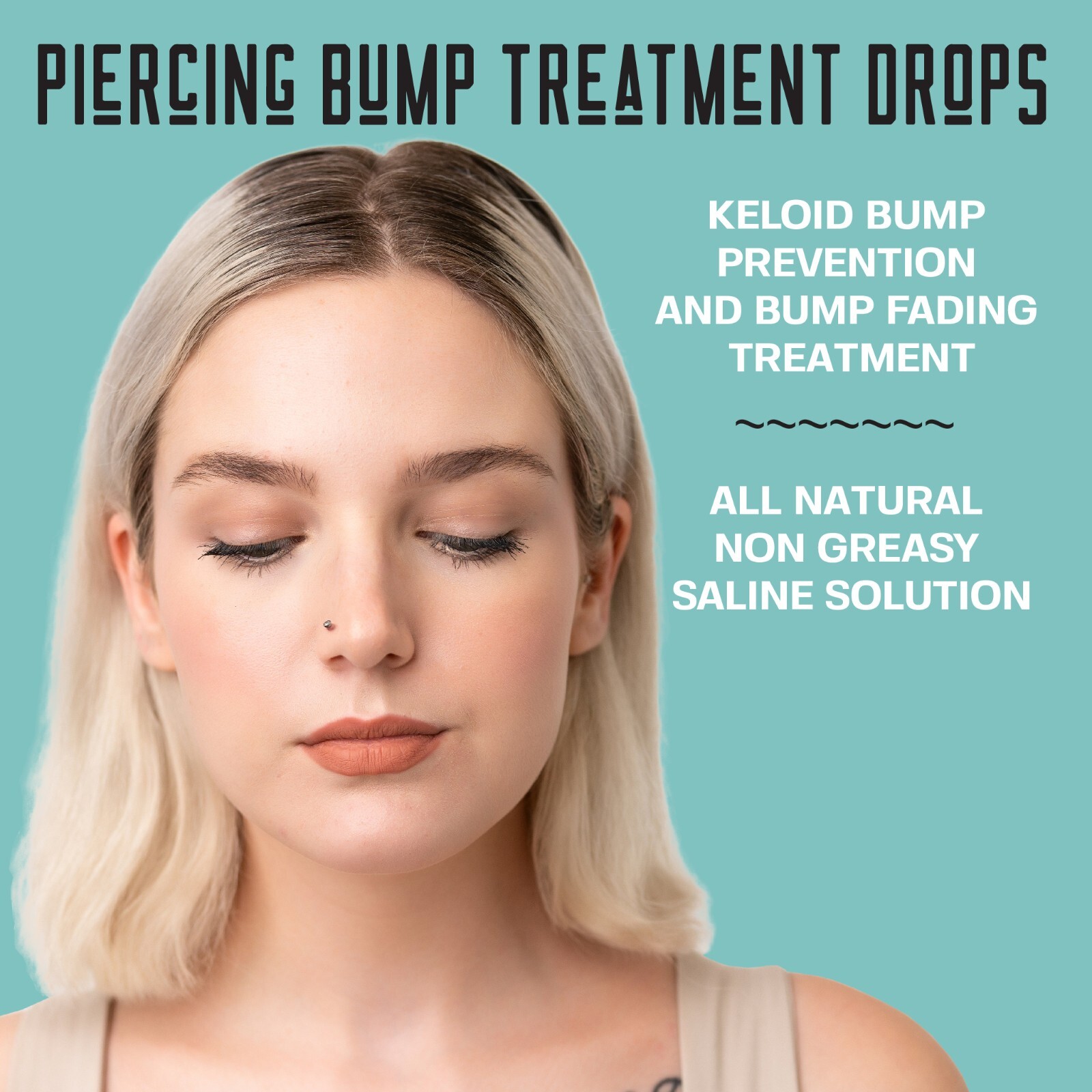 Base Labs Piercing Bump Treatment Saline Drops | Keloid Removal Drops | 15ml