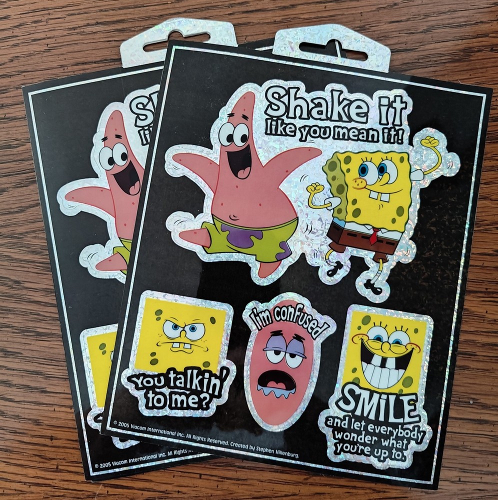 Spongebob Squarepants Sticker Sheets 3 Sheets 12 Stickers-New